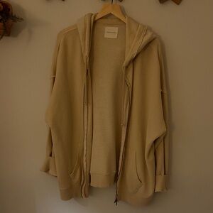 American Eagle Outfitters Cream Textured Jacket